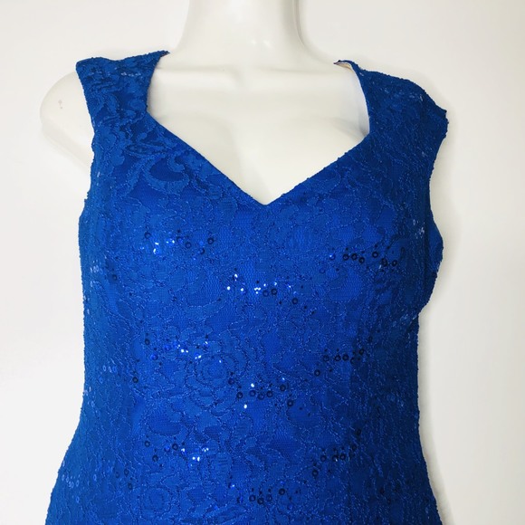 Cindy USA Small Evening Gown Royal Blue Formal - Picture 4 of 6